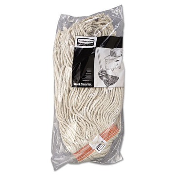 Rubbermaid® Commercial Premium Cut-end Cotton Wet Mop Head, 16oz, White, 1" Orange Band, 12-carton freeshipping - TVN Wholesale